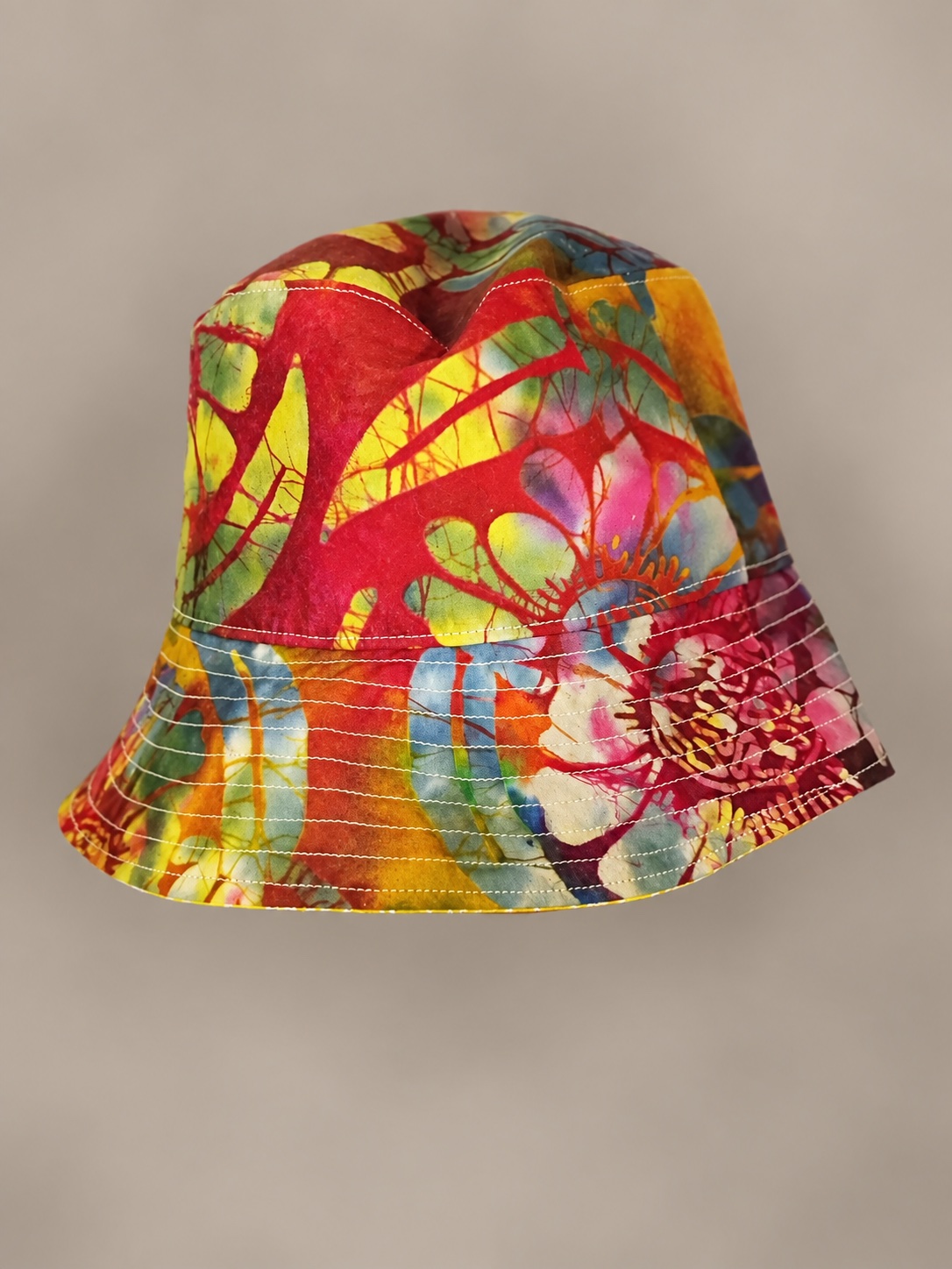 Colorful handmade bucket hat by Blackbird Atelier